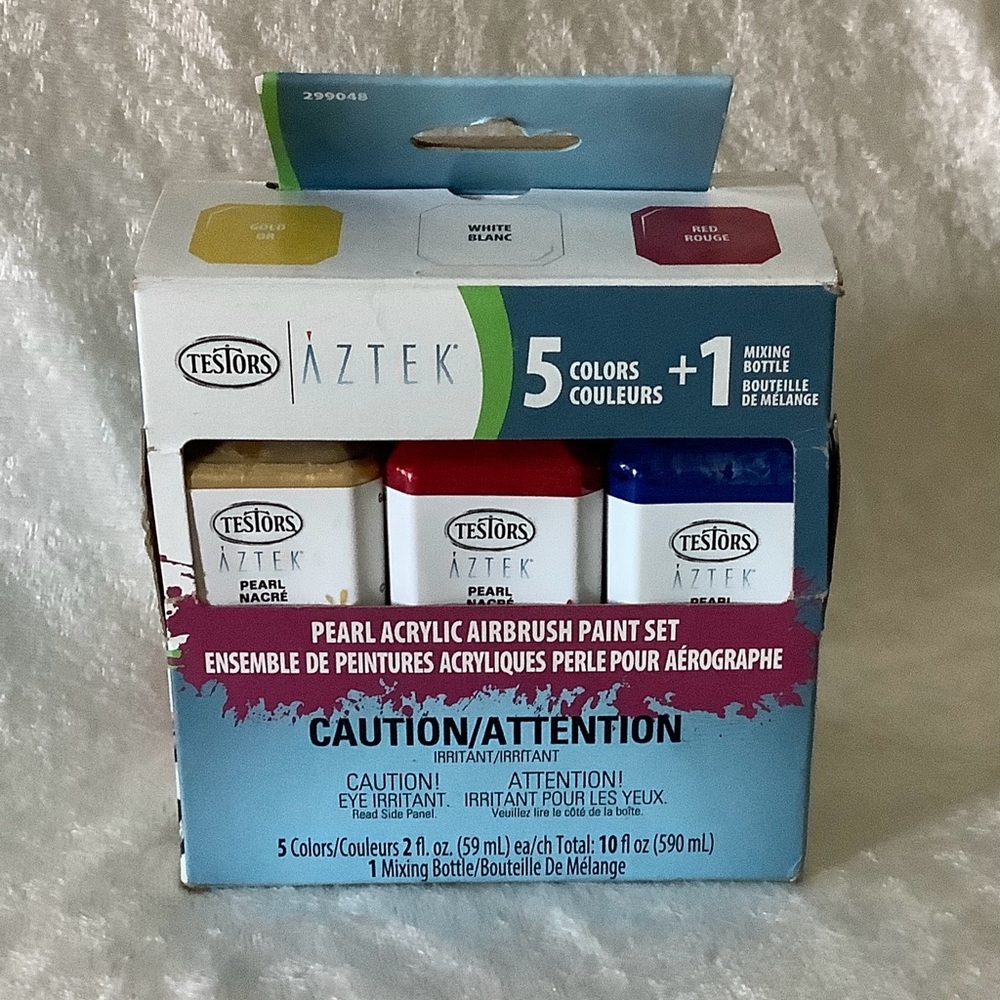 New Testors Aztek Pearl Acrylic Airbrush Paint Set